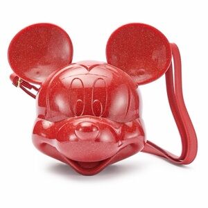 Disney Parks 2025 Mickey Mouse molded loungefly crossbody sparkle red purse NWT